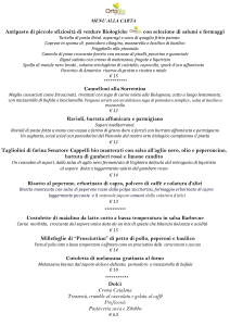 MENU ALLA CARTA 23 E 24 AGOSTO 2025