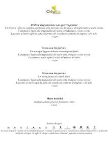 MENU DEGUSTAZIONE 12 13 14 SETTEMBRE PREZZI