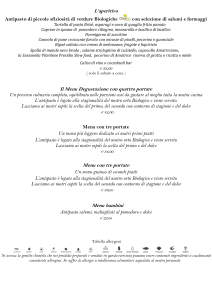 MENU PREZZI DEL 20 21 E 22 GIUGNO 2025