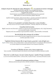 menu degustazione 13 14 settembre