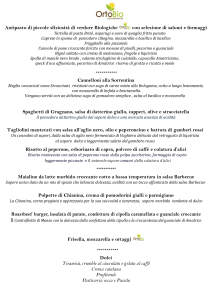menu degustazione 4 5 6 LUGLIO